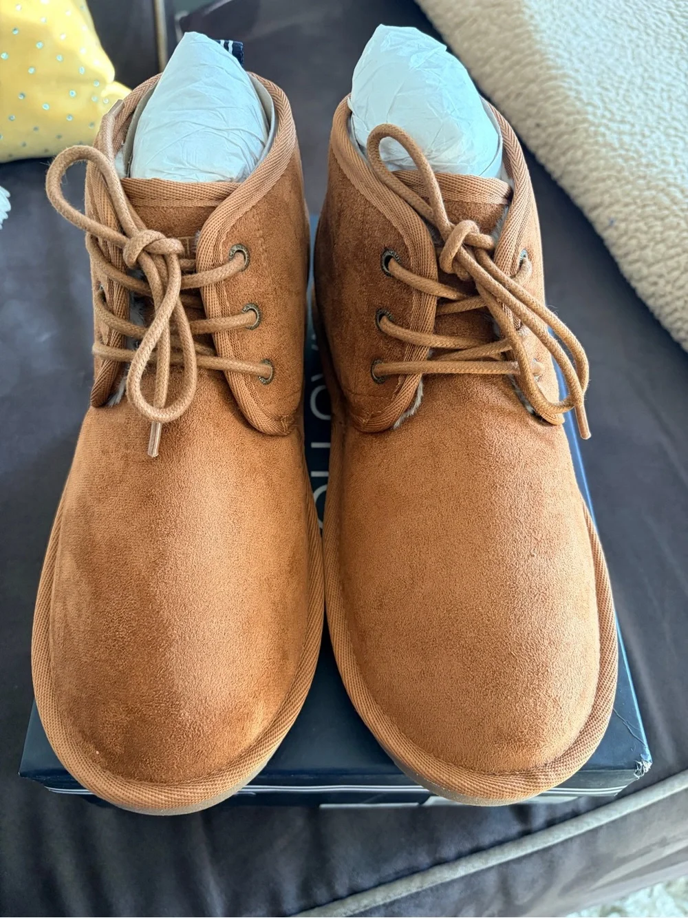 Nautica Kids Brown Suede Lace-Up Snow Boots